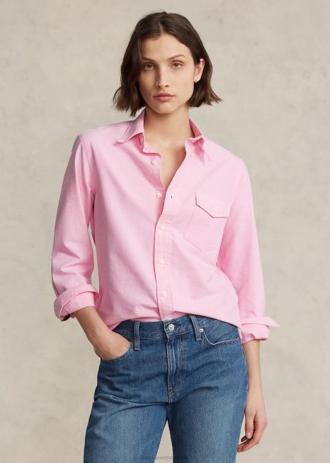 camisa oxford de ajuste personalizado BD6J936 unissex Ralph Lauren nova rosa