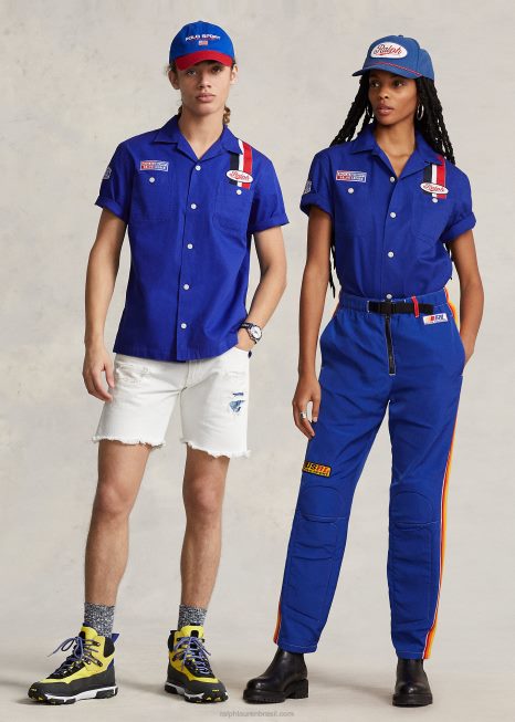 camisa polo esportiva com ajuste clássico BD6J793 unissex Ralph Lauren herança real