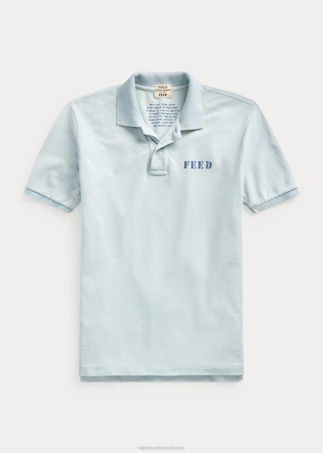 camisa polo x feed BD6J1143 unissex Ralph Lauren índigo claro