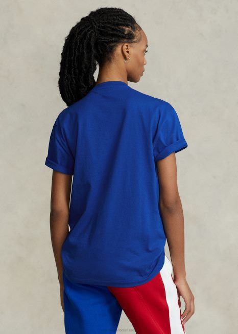 camiseta esportiva polo fit clássica BD6J3415 unissex Ralph Lauren estrela de safira