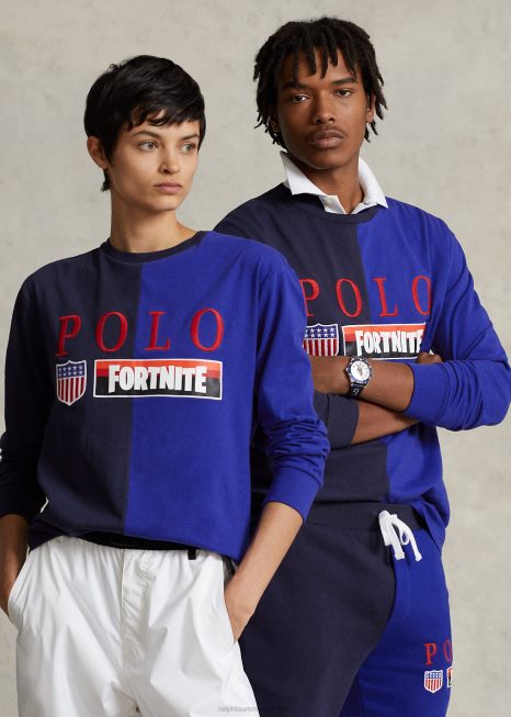 camiseta polo ralph lauren x fortnite BD6J493 unissexcruzeiro multi marinha
