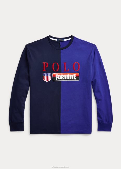 camiseta polo ralph lauren x fortnite BD6J493 unissexcruzeiro multi marinha