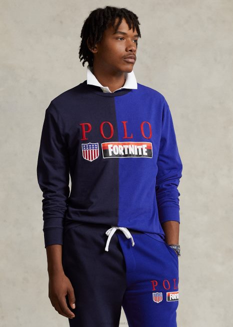camiseta polo ralph lauren x fortnite BD6J493 unissexcruzeiro multi marinha