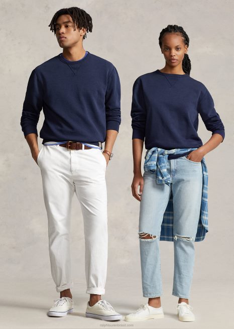 moletom de lã BD6J1022 unissex Ralph Lauren marinha de cruzeiro