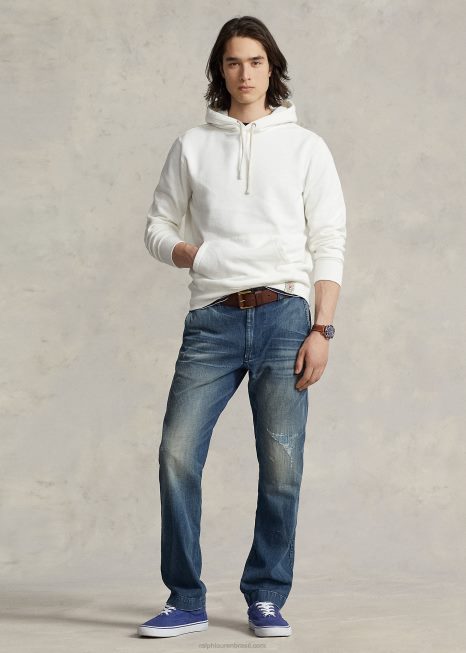moletom com capuz BD6J3407 unissex Ralph Lauren Deckwash branco